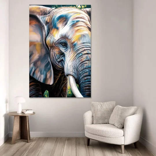 Captivating Elephant Eye Close-Up - Canvas Wall Art - Sofa - 40x60