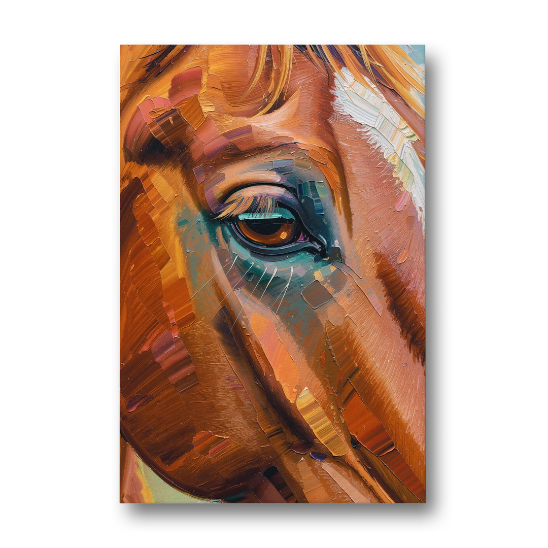Captivating Horse Eye Close-Up - Canvas Wall Art - Front
