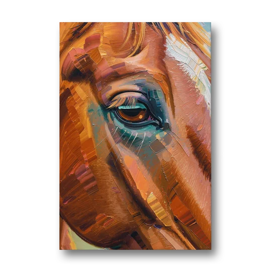Captivating Horse Eye Close-Up - Canvas Wall Art - Front