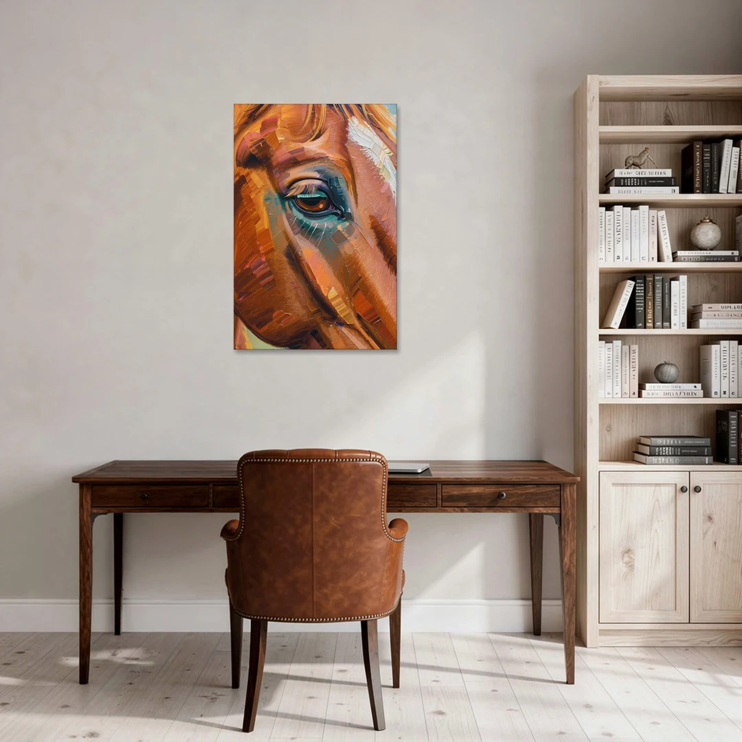Captivating Horse Eye Close-Up - Canvas Wall Art - Office - 24x36