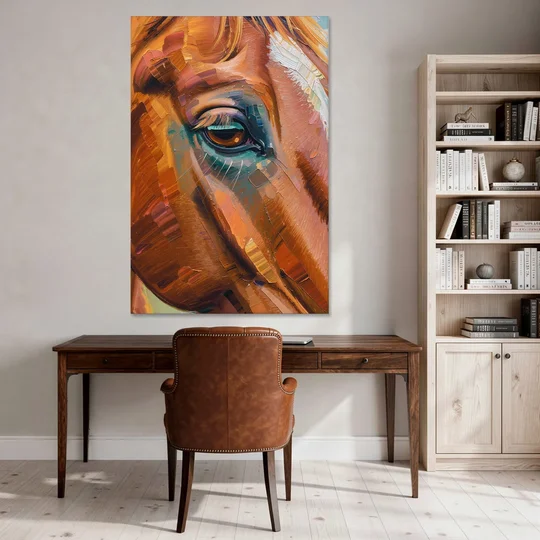 Captivating Horse Eye Close-Up - Canvas Wall Art - Office - 40x60