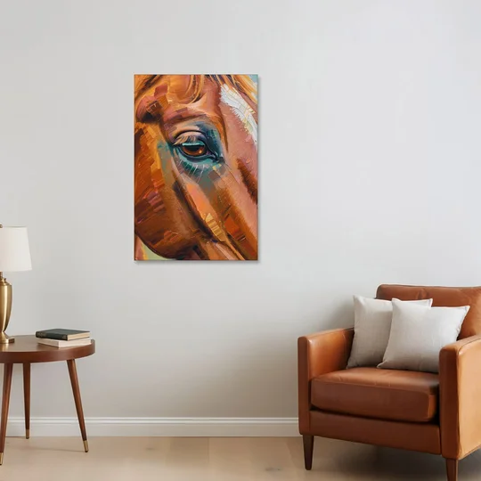 Captivating Horse Eye Close-Up - Canvas Wall Art - Sofa - 24x36