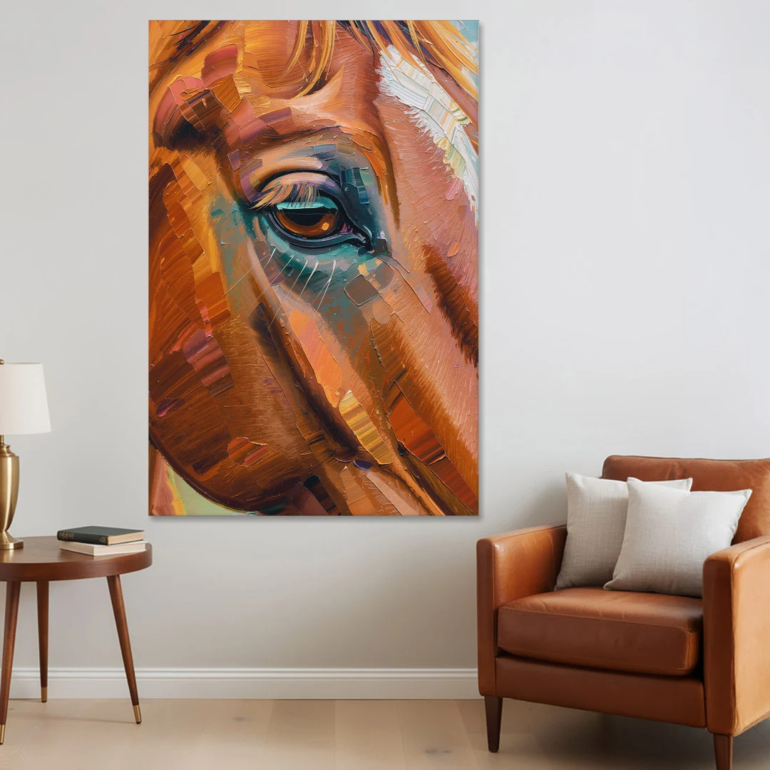Captivating Horse Eye Close-Up - Canvas Wall Art - Sofa - 40x60