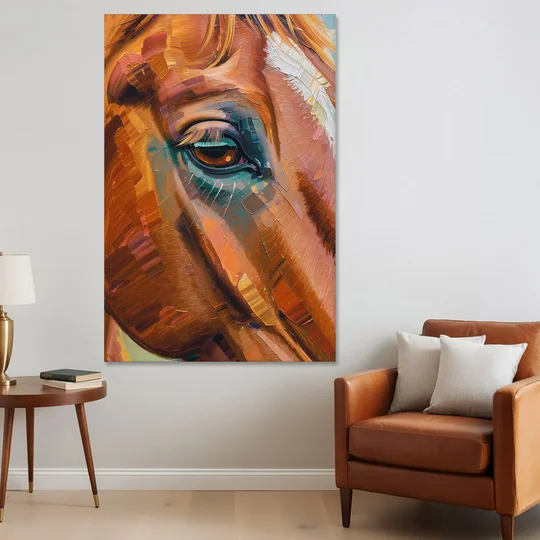 Captivating Horse Eye Close-Up - Canvas Wall Art - Sofa - 40x60