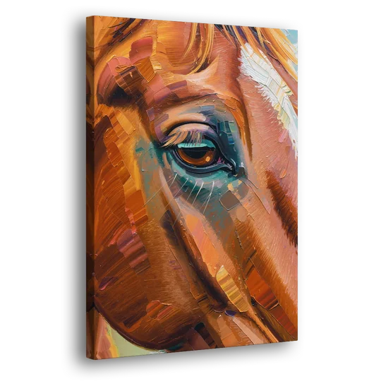 Captivating Horse Eye Close-Up - Canvas Wall Art - Side