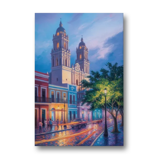 Cathedral of Campeche - Canvas Wall Art - Front