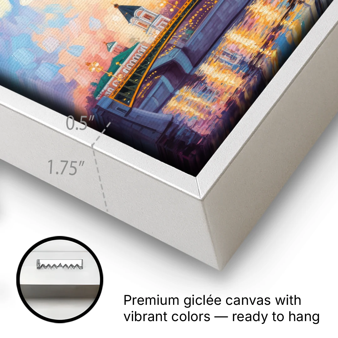 Cathedral of Christ Light - White Framed Canvas Wall Art - Gallery Wrap Corner