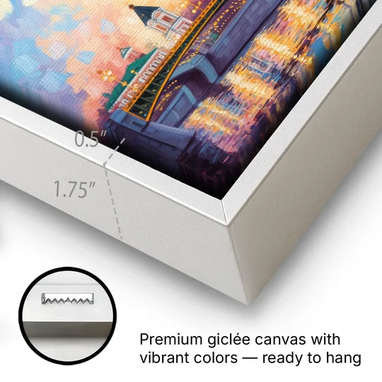 Cathedral of Christ Light - White Framed Canvas Wall Art - Gallery Wrap Corner