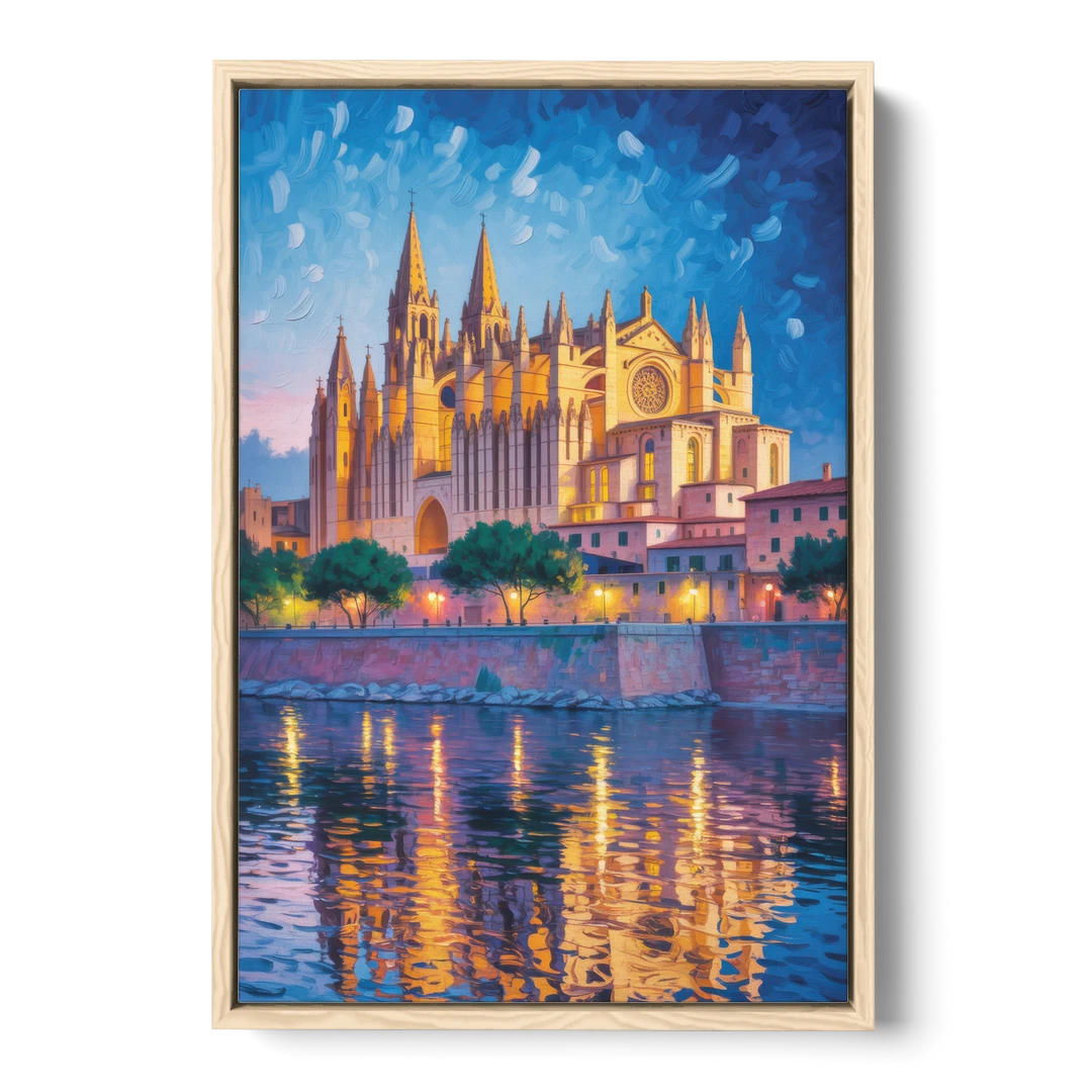 Cathedral of Santa Maria - Oak Framed Canvas Wall Art - Front