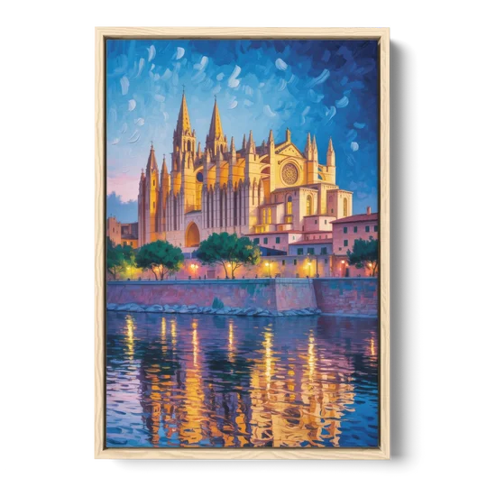 Cathedral of Santa Maria - Oak Framed Canvas Wall Art - Front