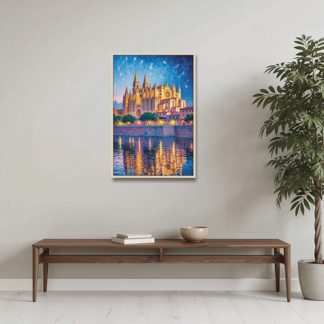Cathedral of Santa Maria - Oak Framed Canvas Wall Art - Coffee Table - 24x36