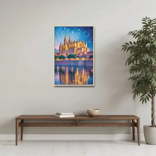 Cathedral of Santa Maria - Oak Framed Canvas Wall Art - Coffee Table - 24x36