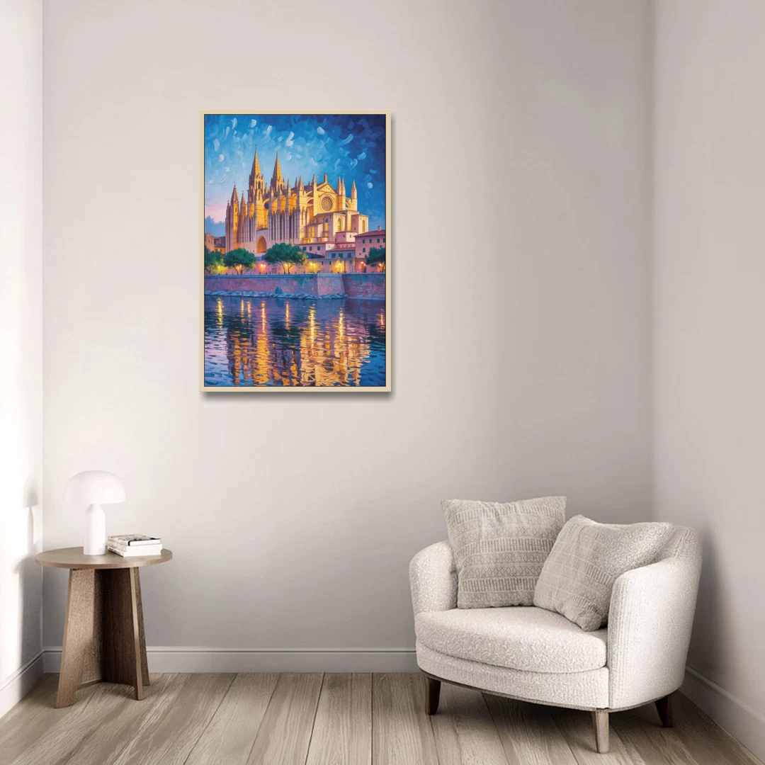 Cathedral of Santa Maria - Oak Framed Canvas Wall Art - Sofa - 24x36