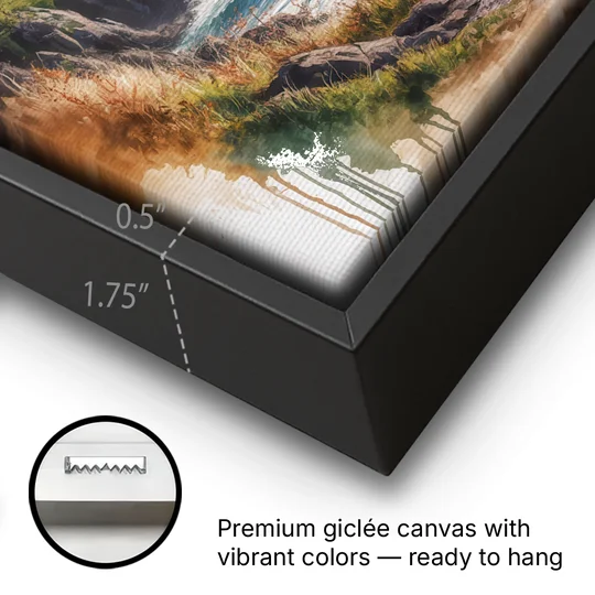 Celtic Coastline - Black Framed Canvas Wall Art - Gallery Wrap Corner