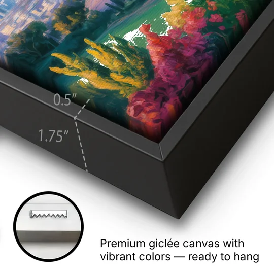 Cerro de la Silla View - Black Framed Canvas Wall Art - Gallery Wrap Corner