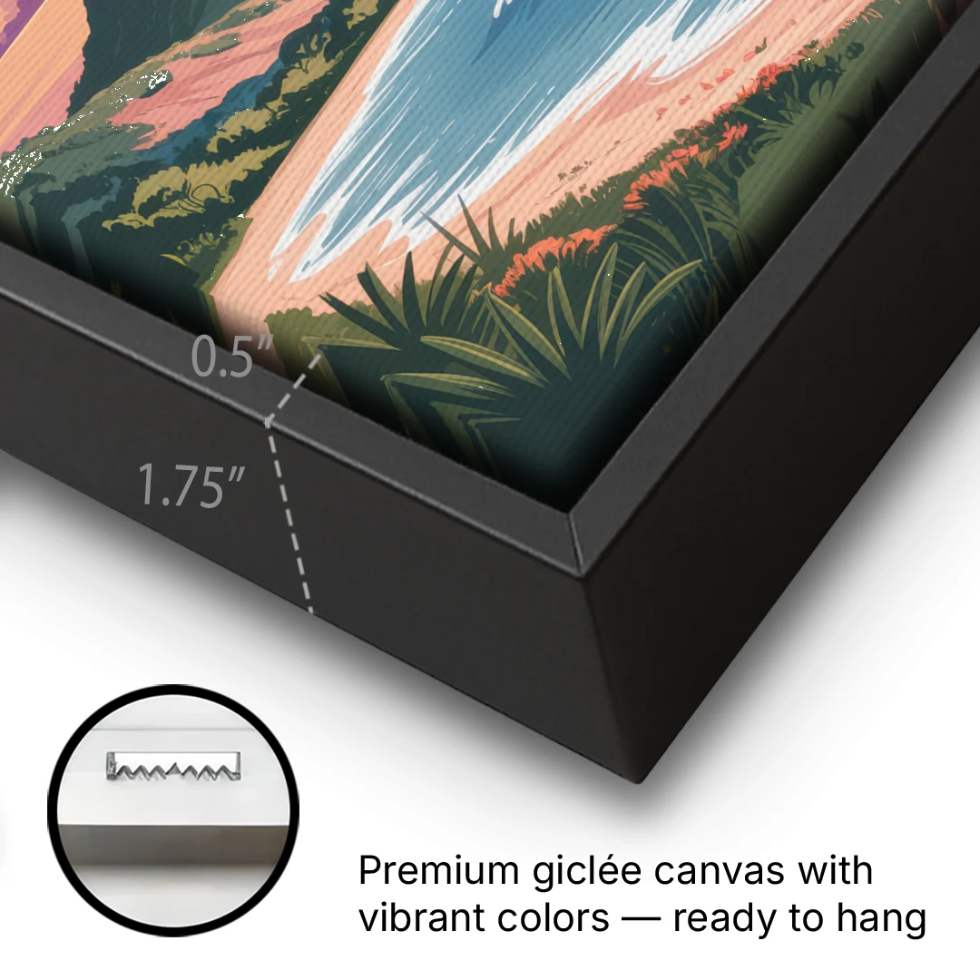 Cerro del Crestón Sunset - Black Framed Canvas Wall Art - Gallery Wrap Corner
