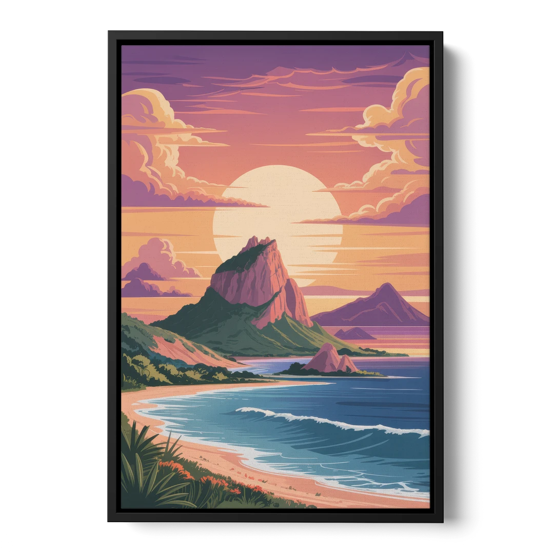 Cerro del Crestón Sunset - Black Framed Canvas Wall Art - Front