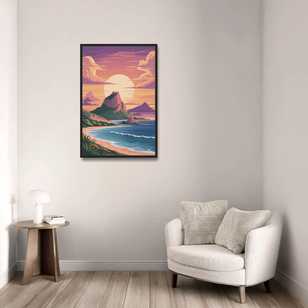 Cerro del Crestón Sunset - Black Framed Canvas Wall Art - Sofa - 24x36