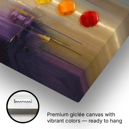 Chakra Painting with Golden Light Column - Canvas Wall Art - Gallery Wrap Corner