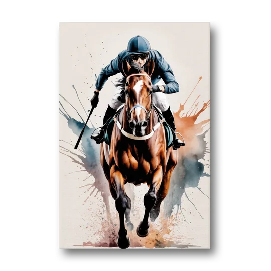 Champion Racehorse in Motion - Canvas Wall Art - Front