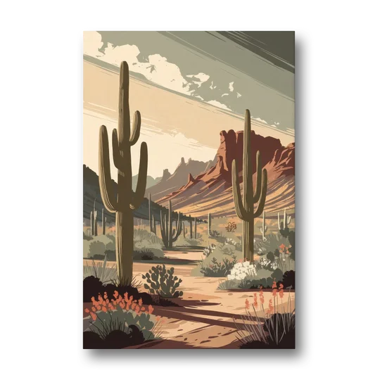 Chandler Arizona Cactus - Canvas Wall Art - Front