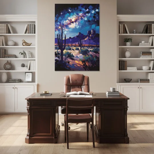 Chandler Desert Night Sky - Canvas Wall Art - Office - 40x60