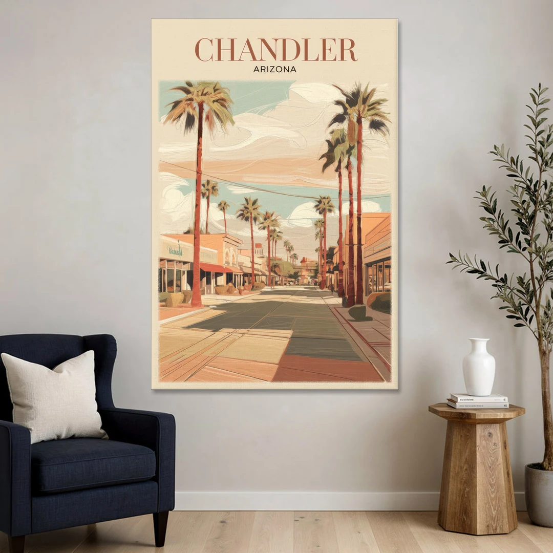 Chandler Downtown Streets - Canvas Wall Art - Sofa - 40x60