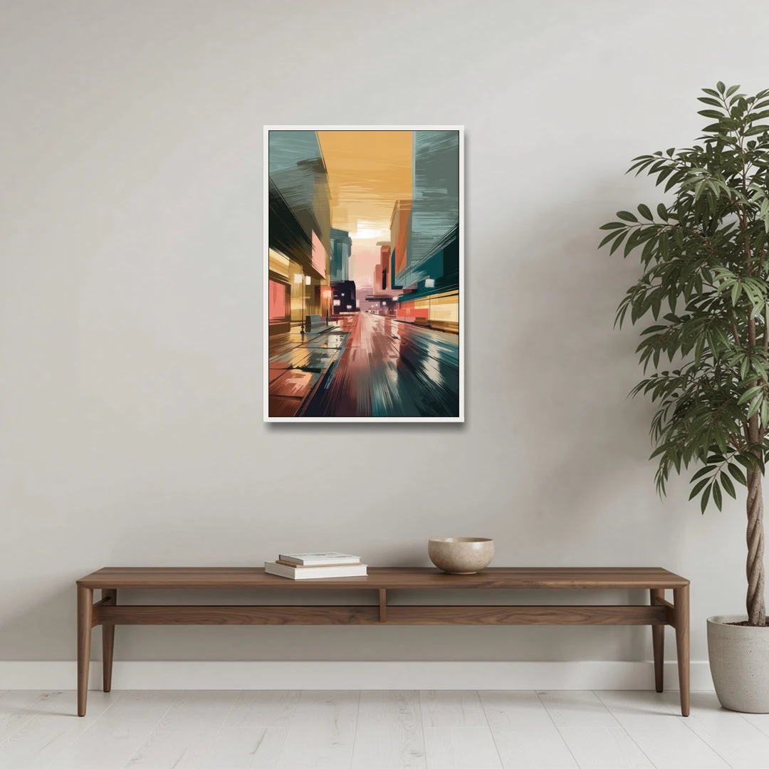 Chandler Scenic Landscape - White Framed Canvas Wall Art - Coffee Table - 24x36