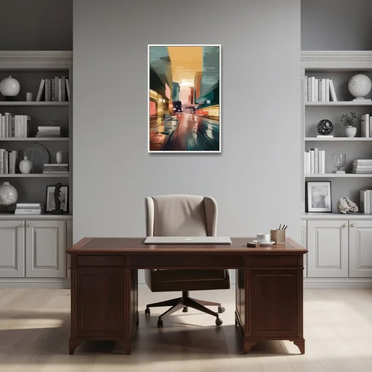 Chandler Scenic Landscape - White Framed Canvas Wall Art - Office - 24x36