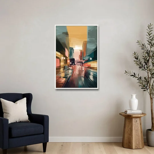 Chandler Scenic Landscape - White Framed Canvas Wall Art - Sofa - 24x36