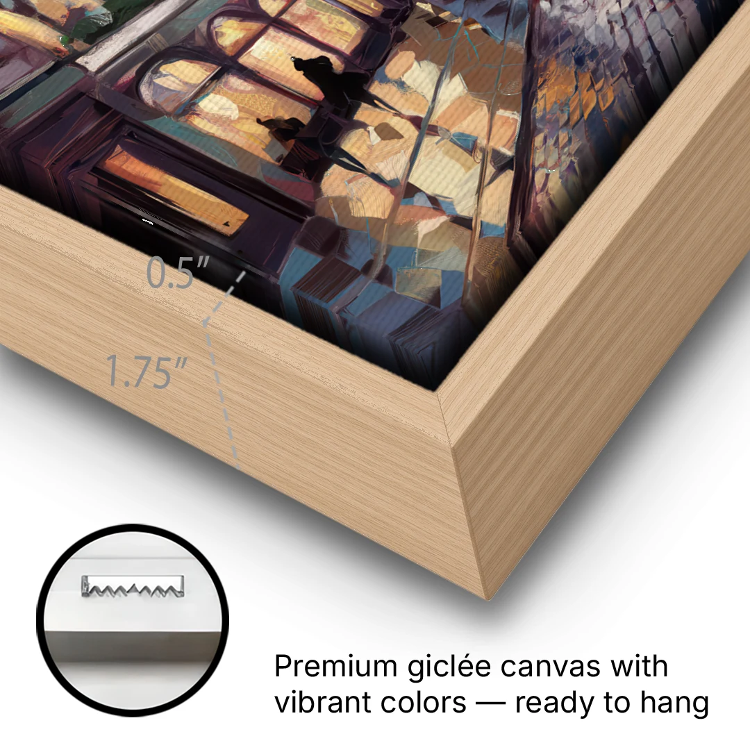 Chandler Urban Charm - Oak Framed Canvas Wall Art - Gallery Wrap Corner