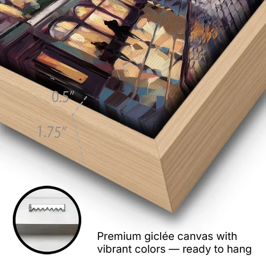 Chandler Urban Charm - Oak Framed Canvas Wall Art - Gallery Wrap Corner