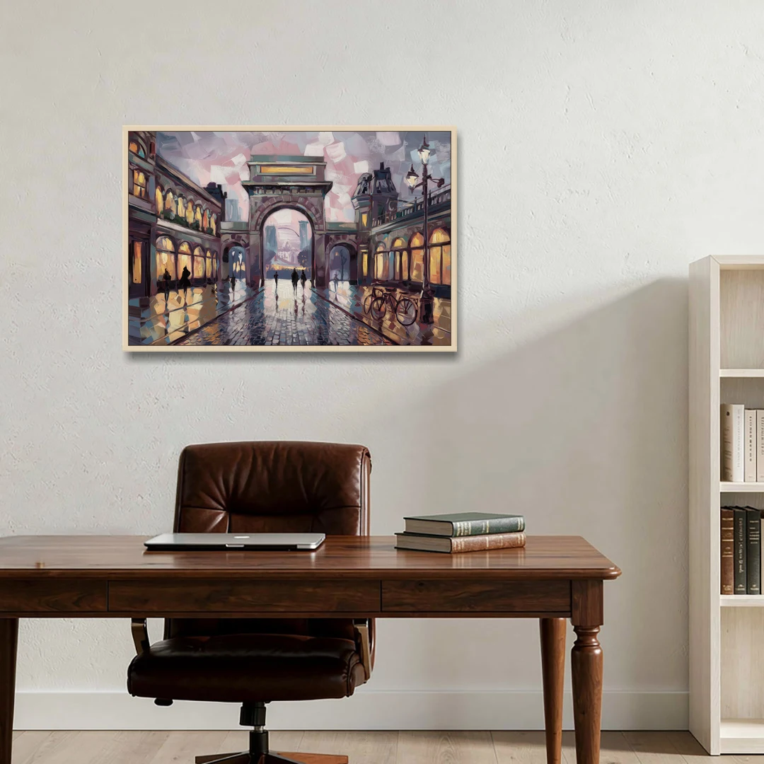 Chandler Urban Charm - Oak Framed Canvas Wall Art - Office - 36x24