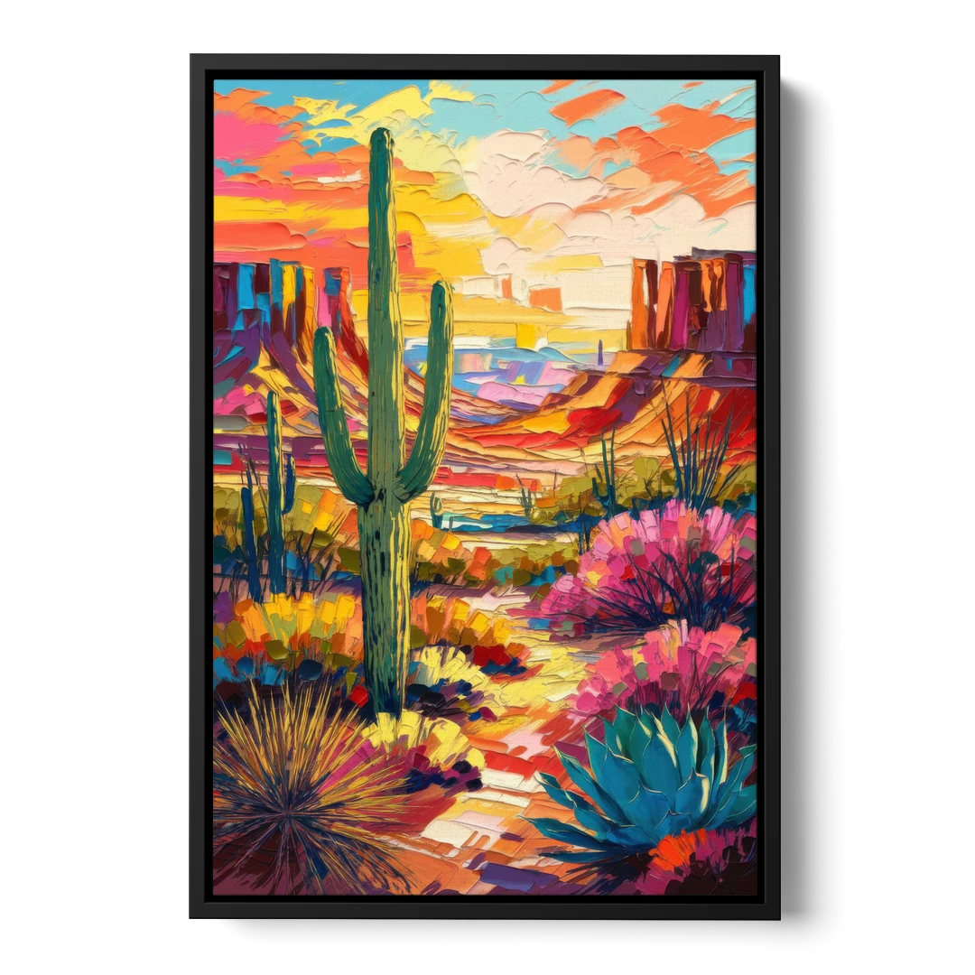 Chandler Vibrant Southwest - Black Framed Canvas Wall Art - Front