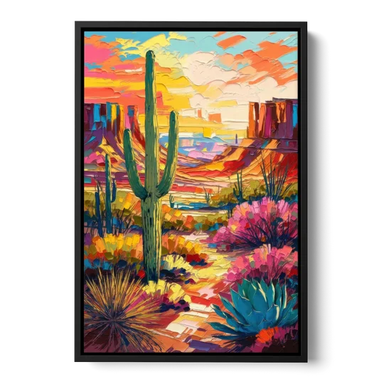 Chandler Vibrant Southwest - Black Framed Canvas Wall Art - Front