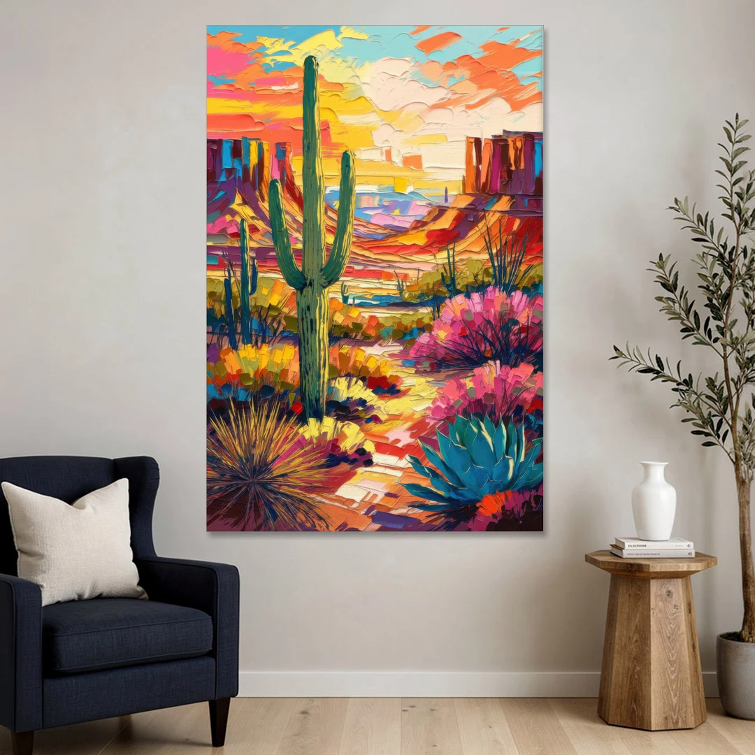 Chandler Vibrant Southwest - Canvas Wall Art - Sofa - 40x60