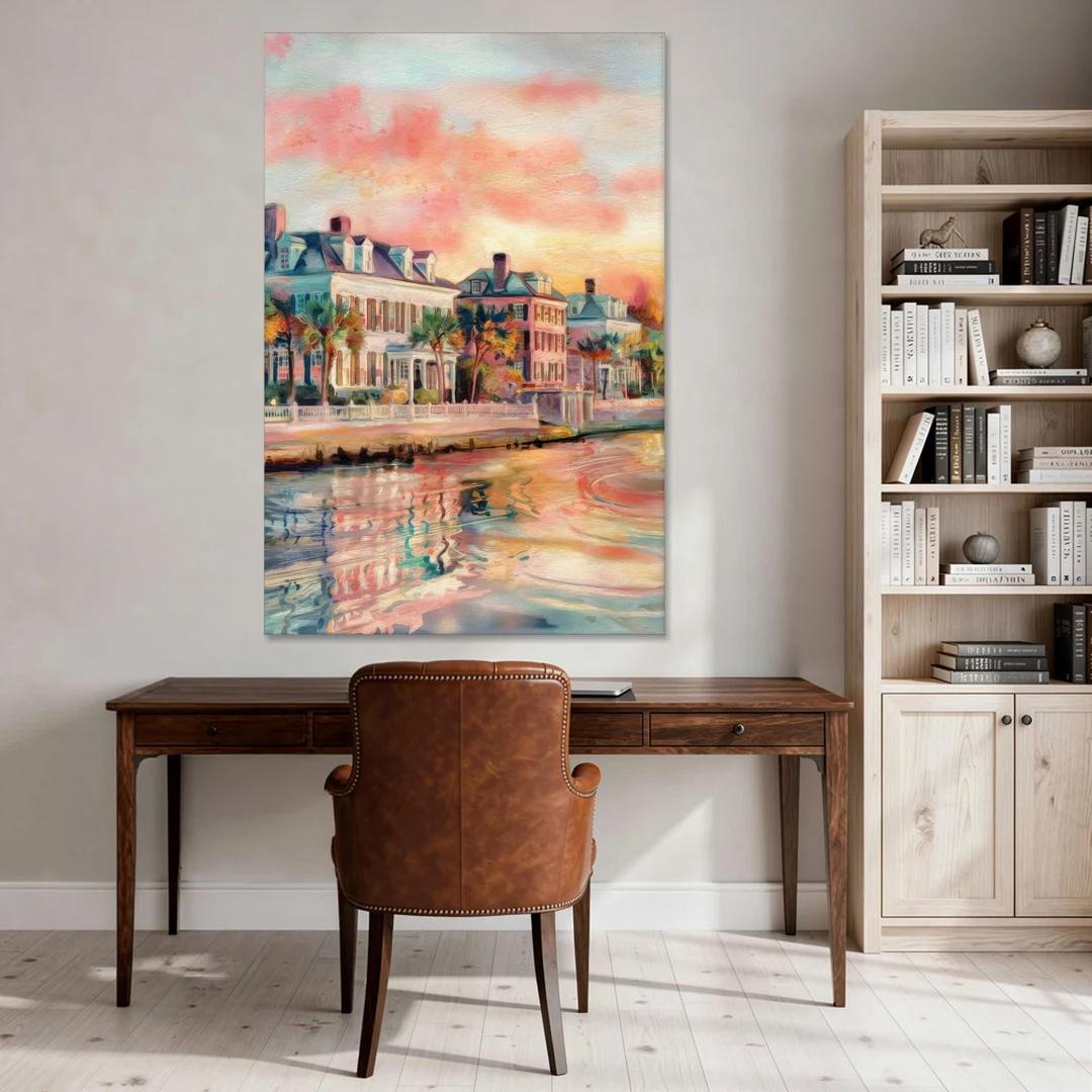 Charleston Battery District - Canvas Wall Art - Office - 40x60