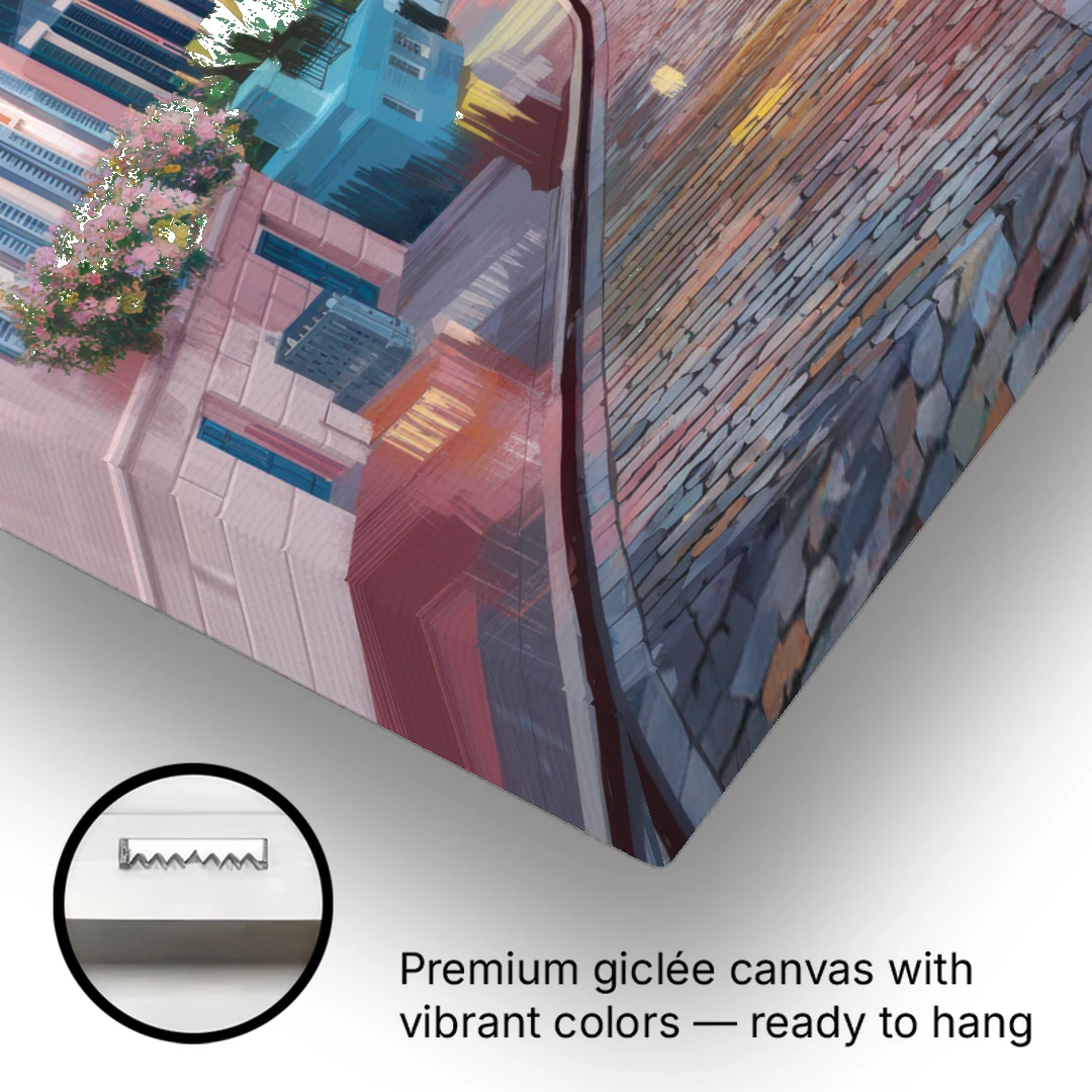 Charleston Cobblestone Streets - Canvas Wall Art - Gallery Wrap Corner