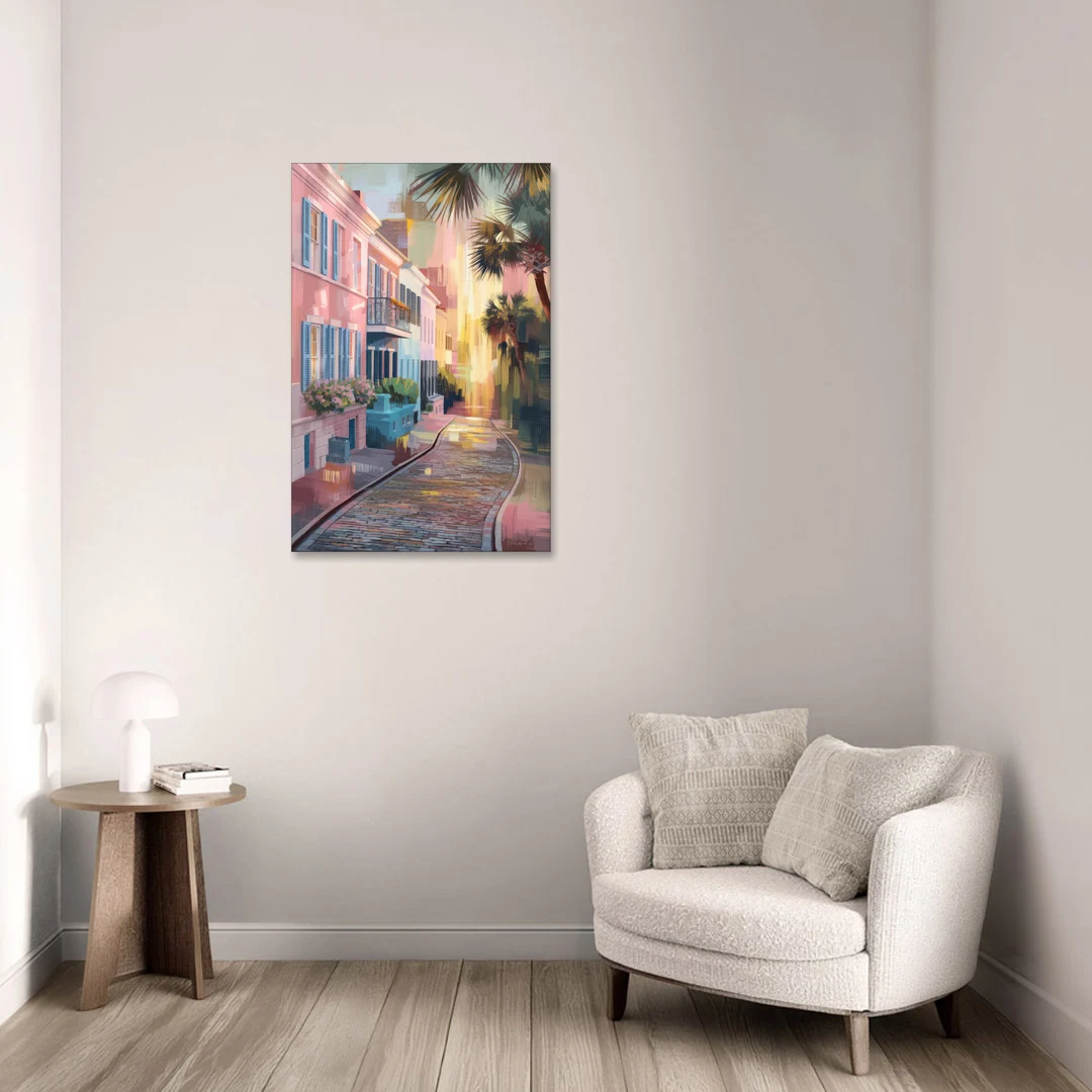 Charleston Cobblestone Streets - Canvas Wall Art - Sofa - 24x36