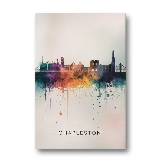 Charleston Historic Skyline - Canvas Wall Art - Front