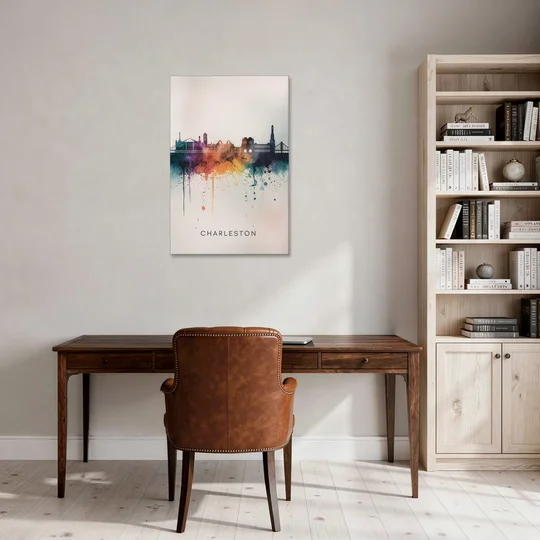 Charleston Historic Skyline - Canvas Wall Art - Office - 24x36