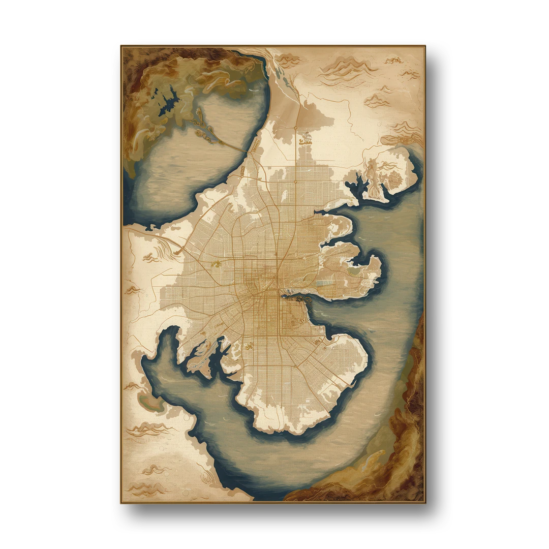Charleston Map Design - Canvas Wall Art - Front