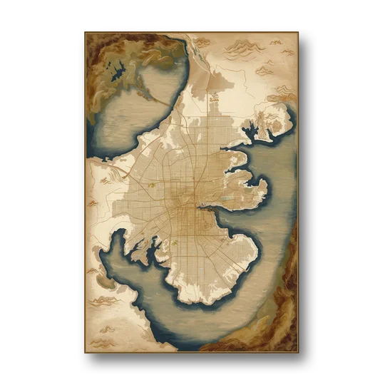 Charleston Map Design - Canvas Wall Art - Front