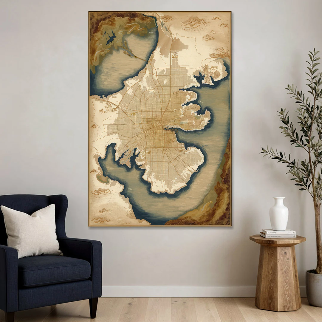 Charleston Map Design - Canvas Wall Art - Sofa - 40x60
