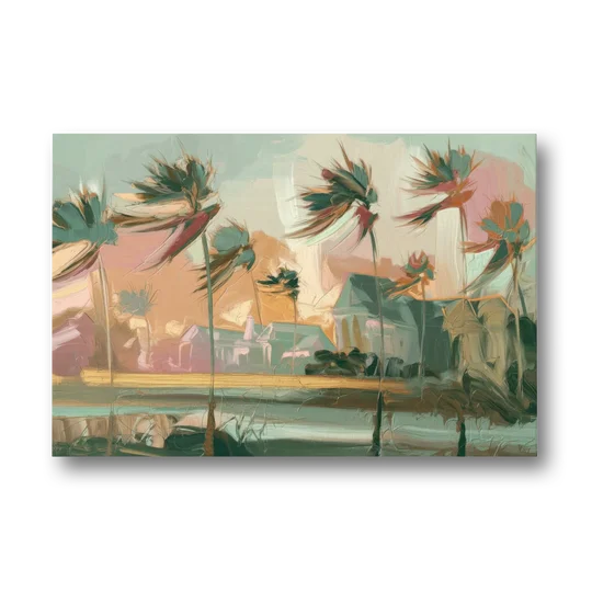 Charleston Palmetto Trees - Canvas Wall Art - Front