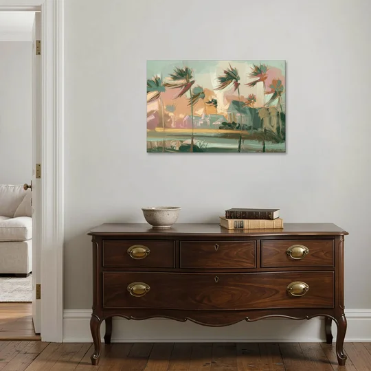 Charleston Palmetto Trees - Canvas Wall Art - Coffee Table - 36x24
