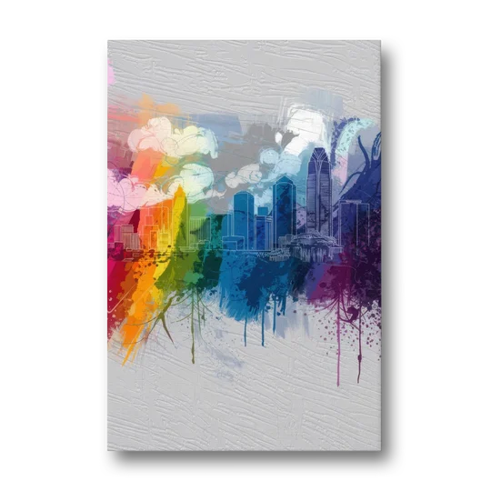 Charlotte Skyline Abstract Design - Canvas Wall Art - Front