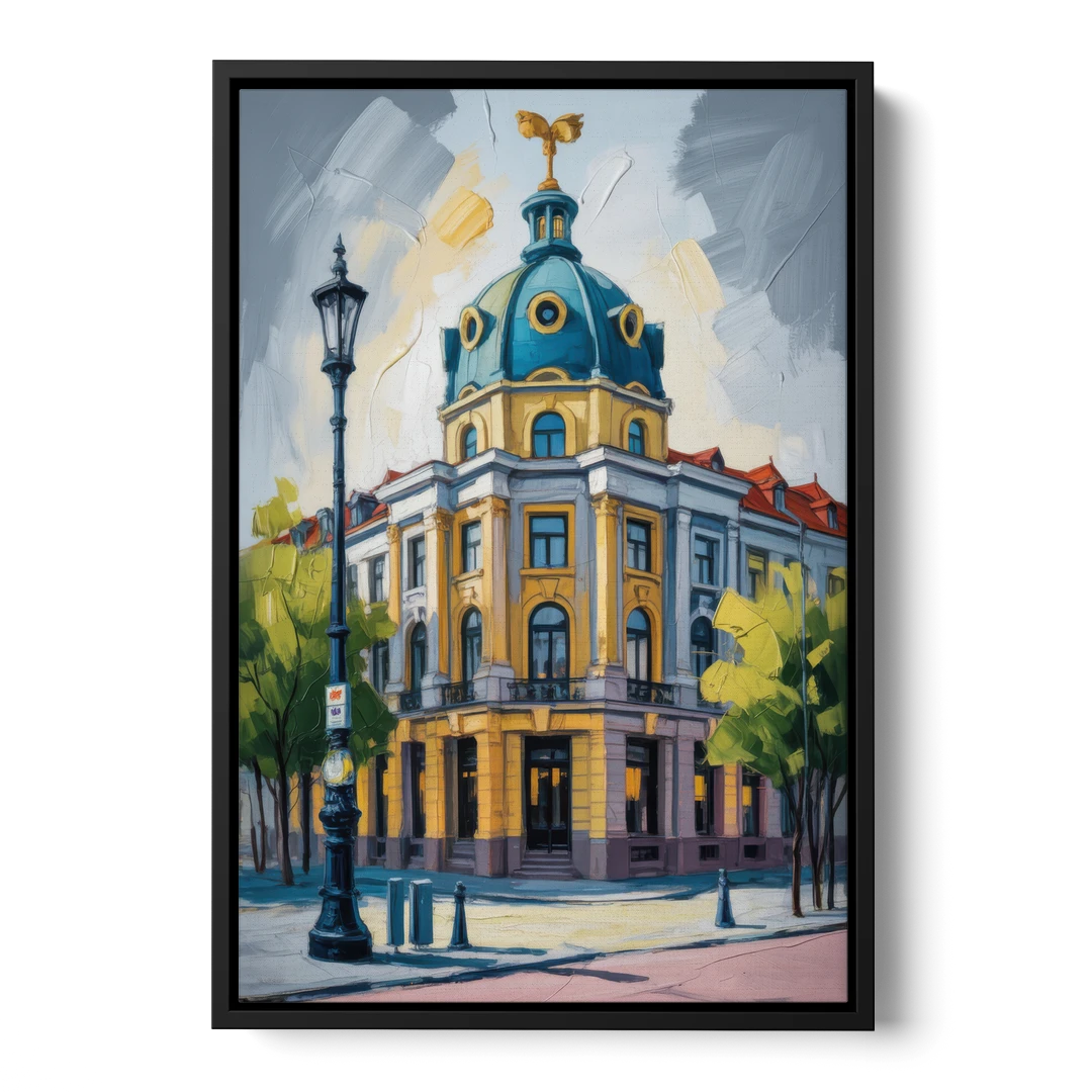 Charlottenburg Charm - Black Framed Canvas Wall Art - Front