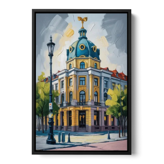 Charlottenburg Charm - Black Framed Canvas Wall Art - Front