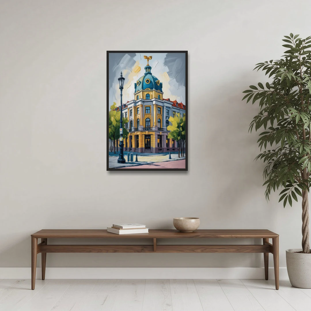 Charlottenburg Charm - Black Framed Canvas Wall Art - Coffee Table - 24x36
